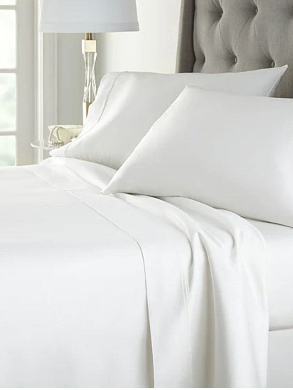 NWT Liz Claiborne Queen 1000 Thread Count White Luxury Sheet Set